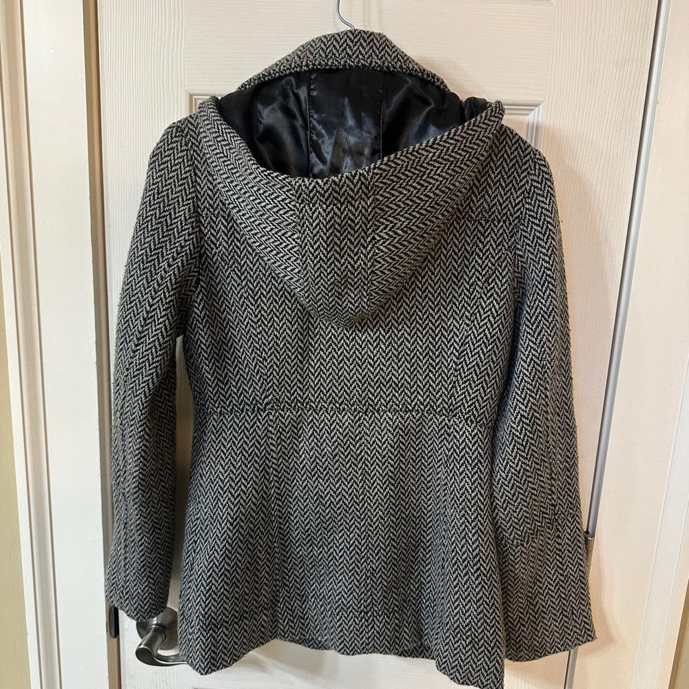 Hurley Wool Blend Double Breasted Herringbone Textured Tailored Classic Jacket S - Picture 4 of 4